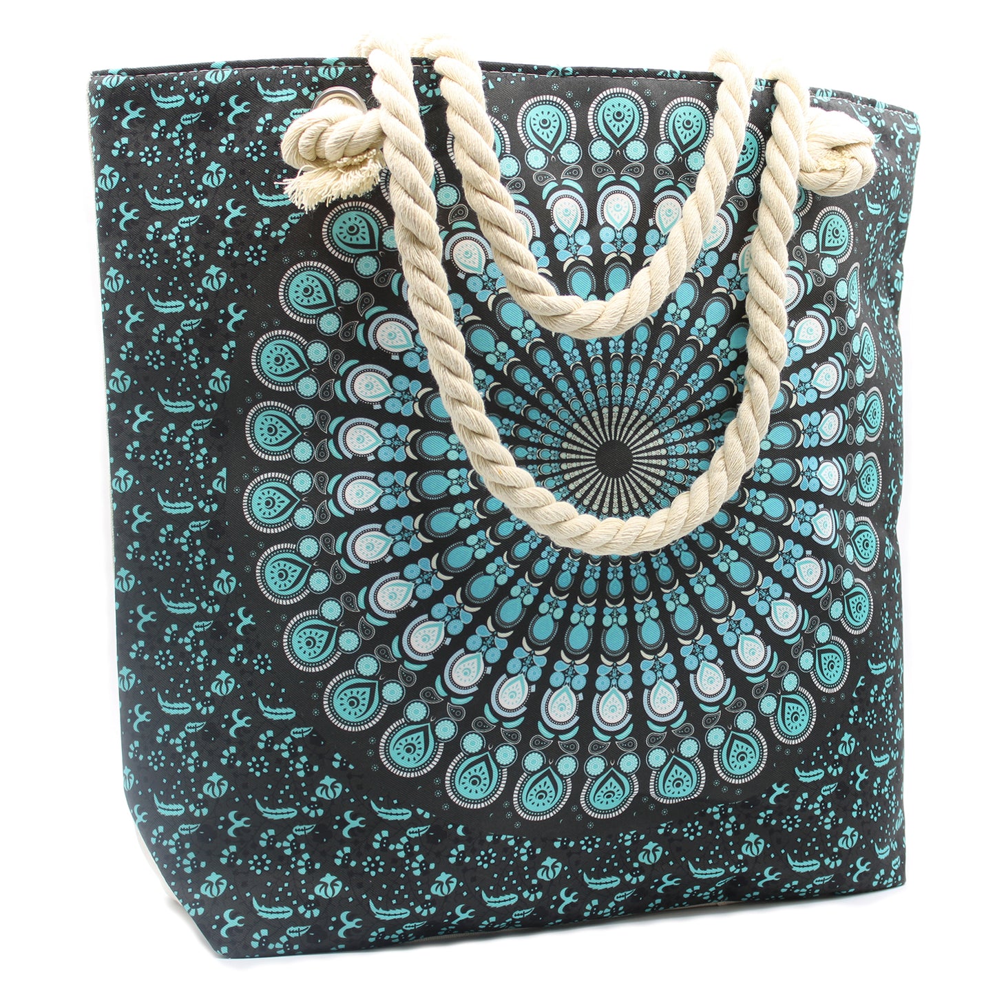 Rope Handle Mandela Bag - Turquoise Blue